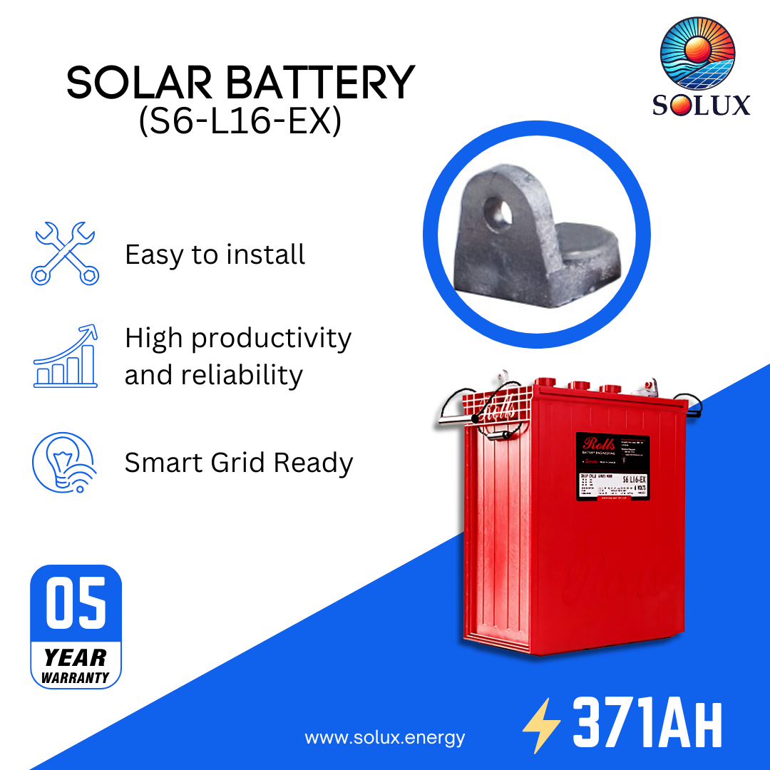 This is an image of Rolls Surrette S6-L16-EX 6L1 371Ah Flooded Deep Cycle Battery